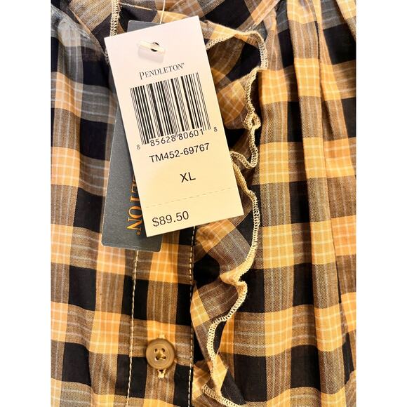 Pendleton Airy Cotton Blue Checkered Sleeveless Shirt XL - Picture 5 of 9